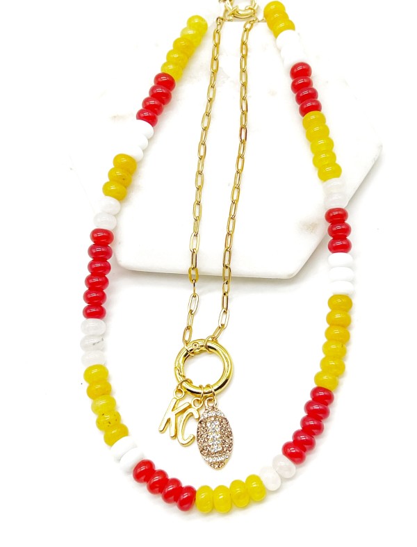 Chiefs Charm Rhinestone Kansas City Necklace KC Shop Style & More | Fresh Looks, Everyday Deals & Free Shipping