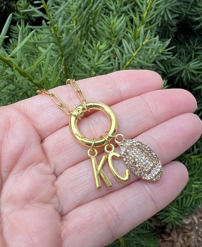 Chiefs Charm Rhinestone Kansas City Necklace KC Shop Style & More | Fresh Looks, Everyday Deals & Free Shipping