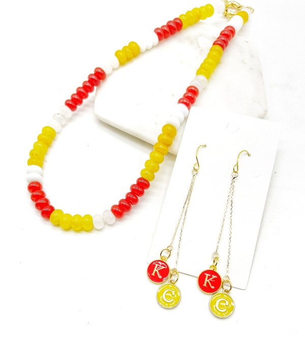KC Chiefs Beaded Stone Necklace NFL Kansas City Shop Style & More | Fresh Looks, Everyday Deals & Free Shipping