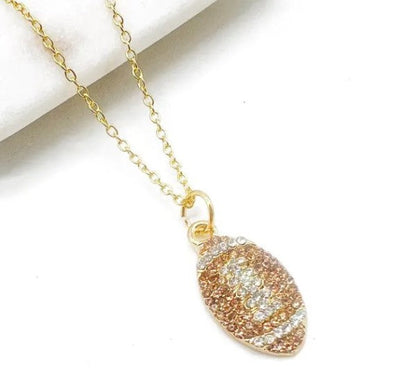 Rhinestone Football Charm Necklace Gameday Shop Style & More | Fresh Looks, Everyday Deals & Free Shipping