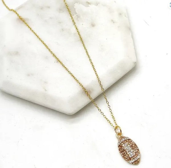 Rhinestone Football Charm Necklace Gameday Shop Style & More | Fresh Looks, Everyday Deals & Free Shipping