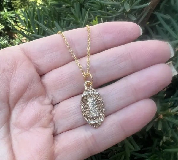 Rhinestone Football Charm Necklace Gameday Shop Style & More | Fresh Looks, Everyday Deals & Free Shipping