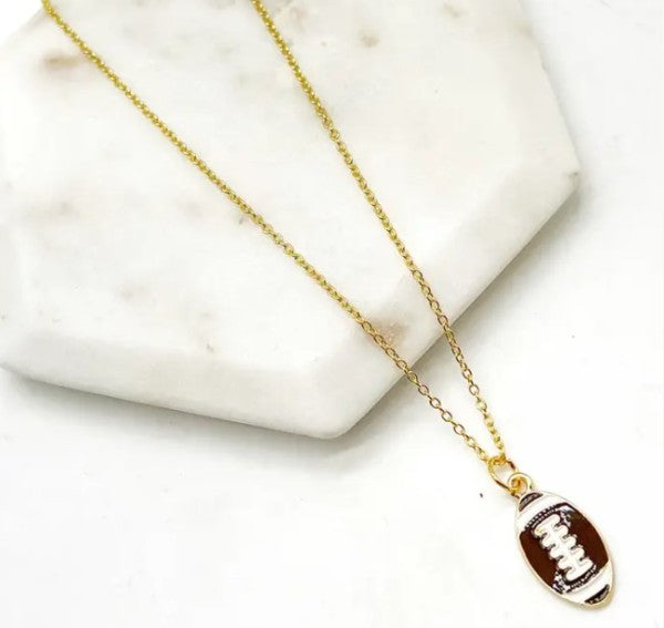Enamel Football Charm Necklace Gameday Shop Style & More | Fresh Looks, Everyday Deals & Free Shipping