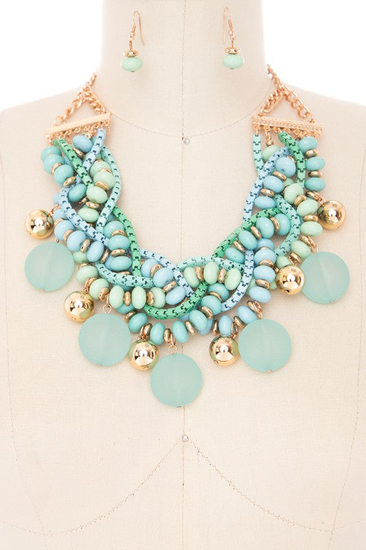 Braided Beads Statement Bib Necklace Set Shop Style & More | Fresh Looks, Everyday Deals & Free Shipping