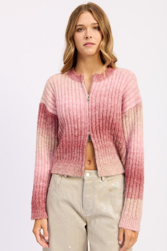 RIBBED CARDIGAN WITH DOUBLE ZIPPER Shop Style & More | Fresh Looks, Everyday Deals & Free Shipping