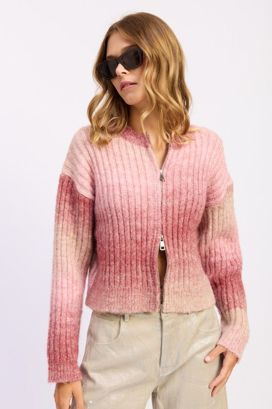 RIBBED CARDIGAN WITH DOUBLE ZIPPER Shop Style & More | Fresh Looks, Everyday Deals & Free Shipping