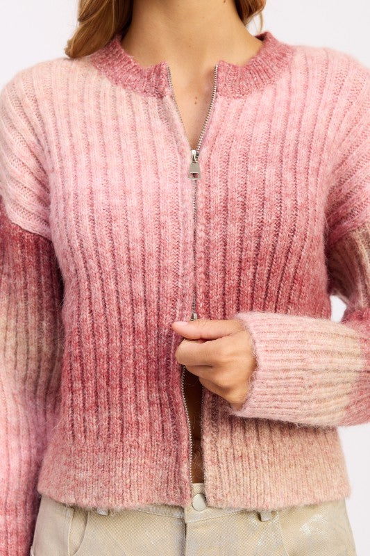 RIBBED CARDIGAN WITH DOUBLE ZIPPER Shop Style & More | Fresh Looks, Everyday Deals & Free Shipping