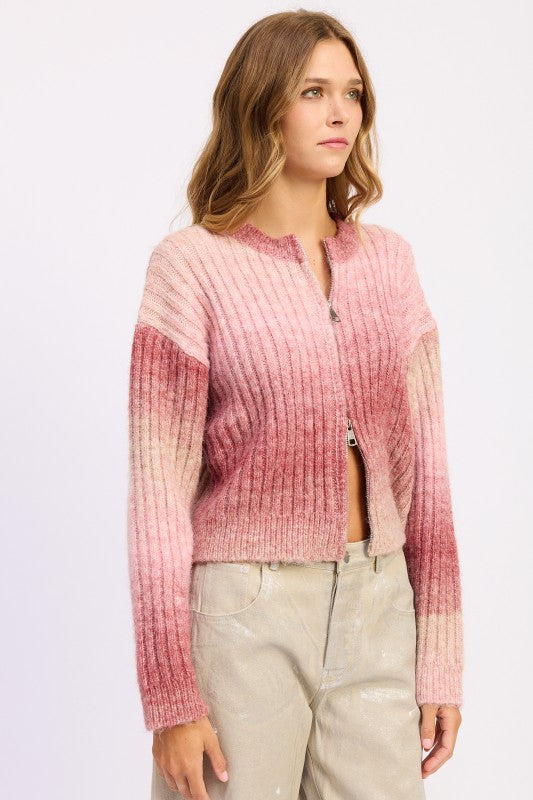 RIBBED CARDIGAN WITH DOUBLE ZIPPER Shop Style & More | Fresh Looks, Everyday Deals & Free Shipping