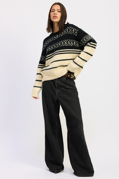FAIR SLE STRIPED OVERSIZE SWEATER Shop Style & More | Fresh Looks, Everyday Deals & Free Shipping
