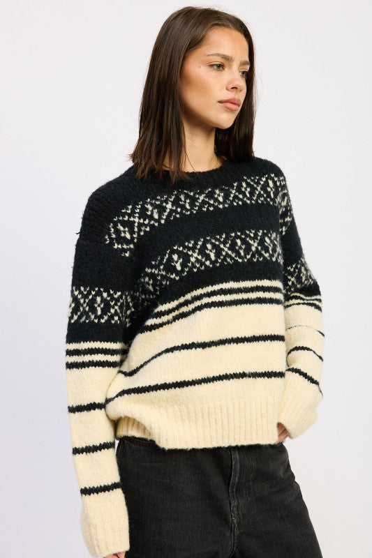 FAIR SLE STRIPED OVERSIZE SWEATER Shop Style & More | Fresh Looks, Everyday Deals & Free Shipping