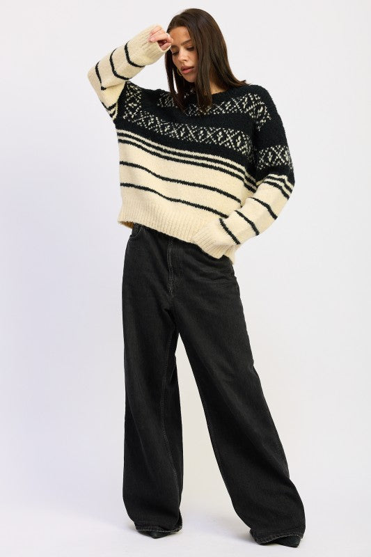 FAIR SLE STRIPED OVERSIZE SWEATER Shop Style & More | Fresh Looks, Everyday Deals & Free Shipping