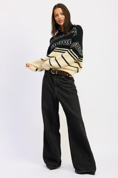 FAIR SLE STRIPED OVERSIZE SWEATER Shop Style & More | Fresh Looks, Everyday Deals & Free Shipping