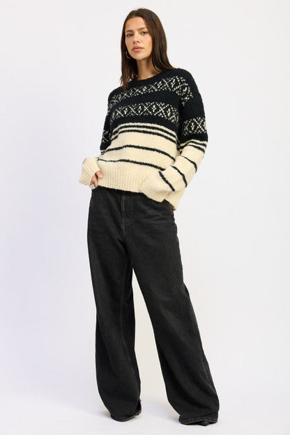 FAIR SLE STRIPED OVERSIZE SWEATER Shop Style & More | Fresh Looks, Everyday Deals & Free Shipping