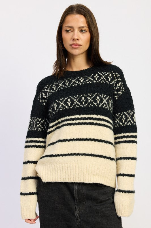FAIR SLE STRIPED OVERSIZE SWEATER Shop Style & More | Fresh Looks, Everyday Deals & Free Shipping