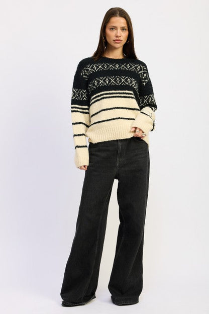 FAIR SLE STRIPED OVERSIZE SWEATER Shop Style & More | Fresh Looks, Everyday Deals & Free Shipping