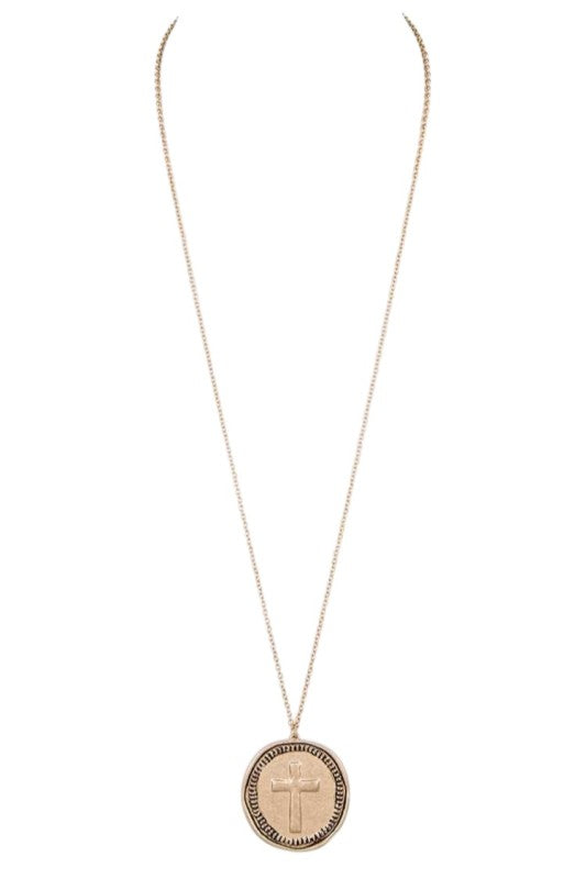 Embossed Cross Pendant Long Necklace Shop Style & More | Fresh Looks, Everyday Deals & Free Shipping