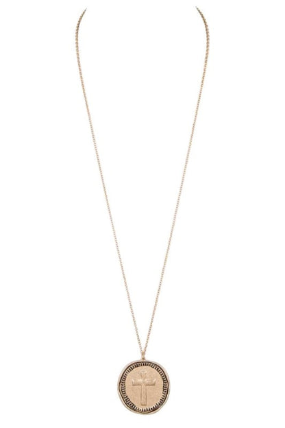 Embossed Cross Pendant Long Necklace Shop Style & More | Fresh Looks, Everyday Deals & Free Shipping