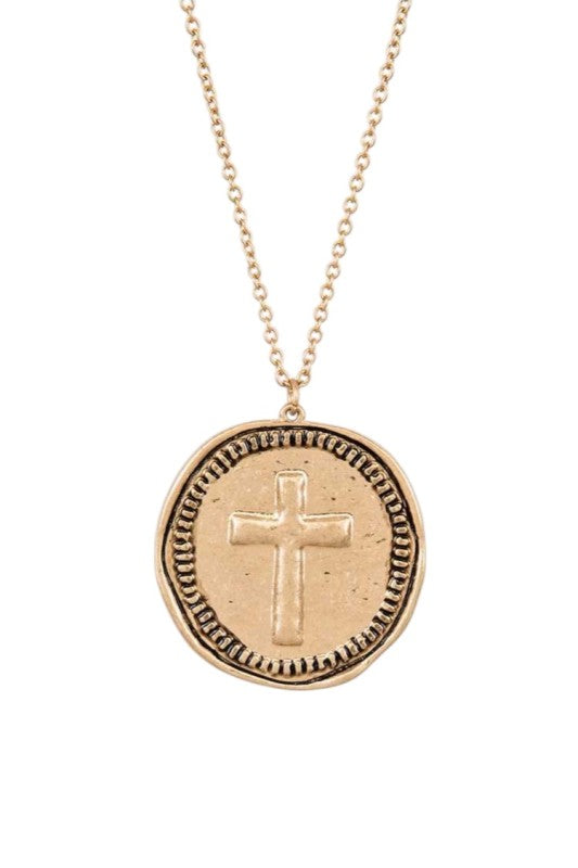 Embossed Cross Pendant Long Necklace Shop Style & More | Fresh Looks, Everyday Deals & Free Shipping