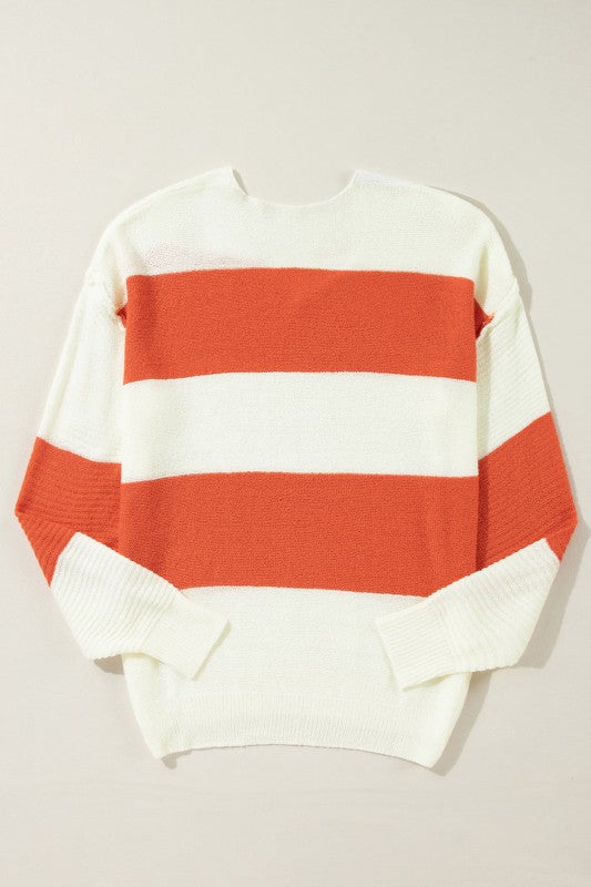 Colorblock Stripe Drop Shoulder Bubble Sleeve Swea Shop Style & More | Fresh Looks, Everyday Deals & Free Shipping