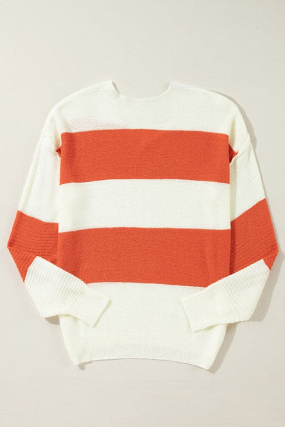 Colorblock Stripe Drop Shoulder Bubble Sleeve Swea Shop Style & More | Fresh Looks, Everyday Deals & Free Shipping