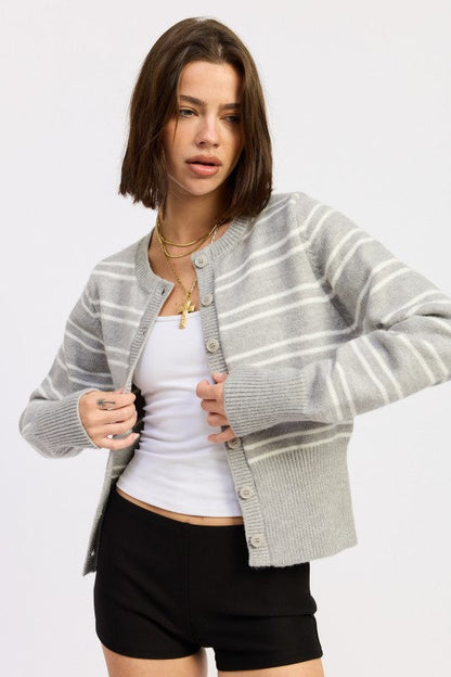 BUTTON DOWN STRIPED CARDIGAN Shop Style & More | Fresh Looks, Everyday Deals & Free Shipping
