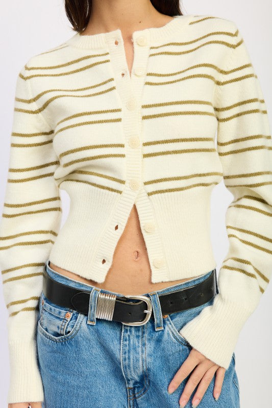 BUTTON DOWN STRIPED CARDIGAN Shop Style & More | Fresh Looks, Everyday Deals & Free Shipping