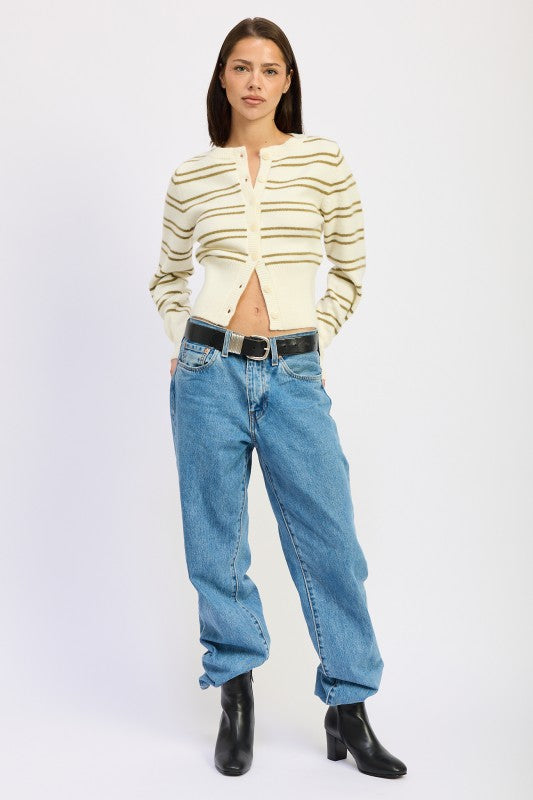BUTTON DOWN STRIPED CARDIGAN Shop Style & More | Fresh Looks, Everyday Deals & Free Shipping