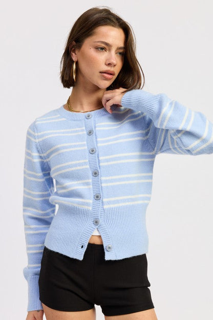 BUTTON DOWN STRIPED CARDIGAN Shop Style & More | Fresh Looks, Everyday Deals & Free Shipping