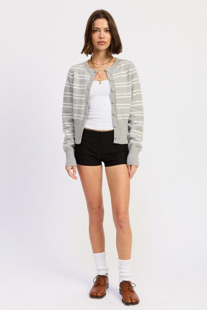 BUTTON DOWN STRIPED CARDIGAN Shop Style & More | Fresh Looks, Everyday Deals & Free Shipping