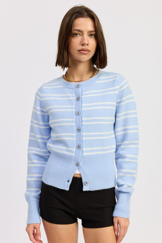 BUTTON DOWN STRIPED CARDIGAN Shop Style & More | Fresh Looks, Everyday Deals & Free Shipping