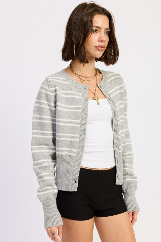 BUTTON DOWN STRIPED CARDIGAN Shop Style & More | Fresh Looks, Everyday Deals & Free Shipping