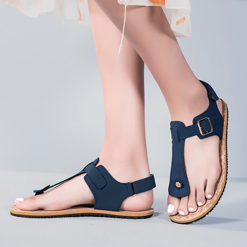 Cowhide Buckle Strap Sandals – Sheepskin Lined Non-Slip FitiqueFit