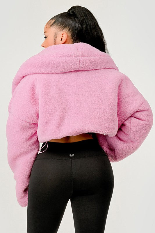Pink Teddy Crop Jacket See size chart under “more details” The Fashion Celestial