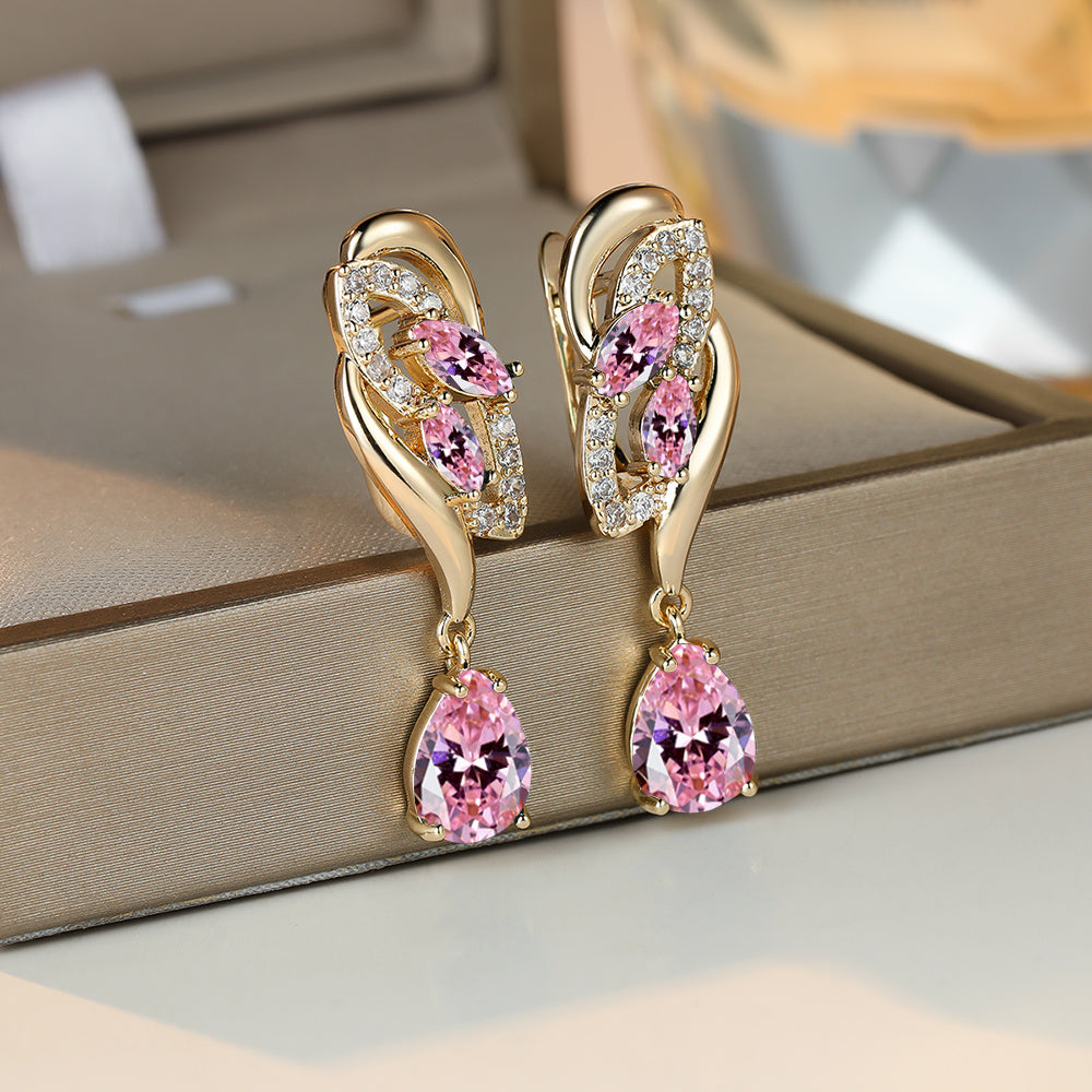 Romantic Flower Dangle Earrings Women Birthstone Party Earrings Jewelry Gifts NovaCart