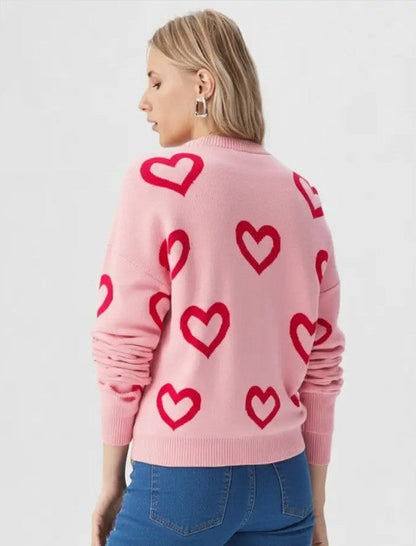 Heart Print Pullover Sweater Shop Style & More | Fresh Looks, Everyday Deals & Free Shipping