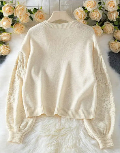 Embroidered 3D Daisy Knit Sweater Shop Style & More | Fresh Looks, Everyday Deals & Free Shipping