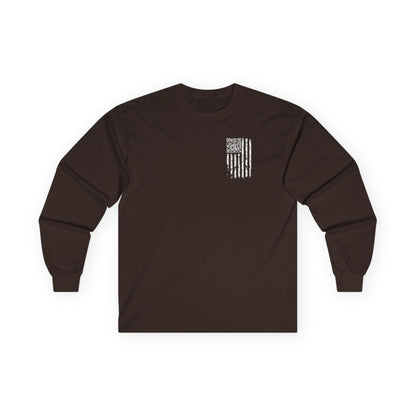 American Flag QR Code Long Sleeve Tee The Devil's Pickle