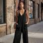 Women's Sleeveless V-Neck Pocketed Wide-Leg Jumpsuit – 5 Colors S–3XL FitiqueFit