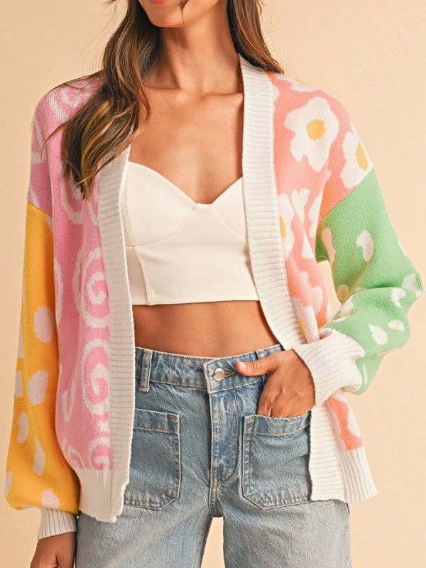 Drop Shoulder Color Block Oversized Cardigan Shop Style & More | Fresh Looks, Everyday Deals & Free Shipping