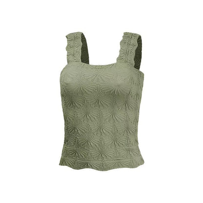 Women's Pleated Figure-flattering Square-neck Camisole FitiqueFit