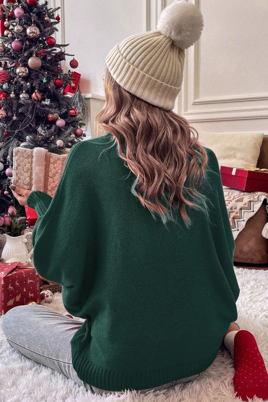 Merry Letter Embroidered High Neck Sweater Shop Style & More | Fresh Looks, Everyday Deals & Free Shipping