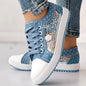 Floral Embroidered Polka Dot Print Sneakers — Women’s Casual Canvas Shoes FitiqueFit