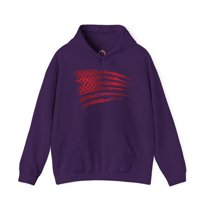 Red American Flag Hooded Sweatshirt The Devil's Pickle