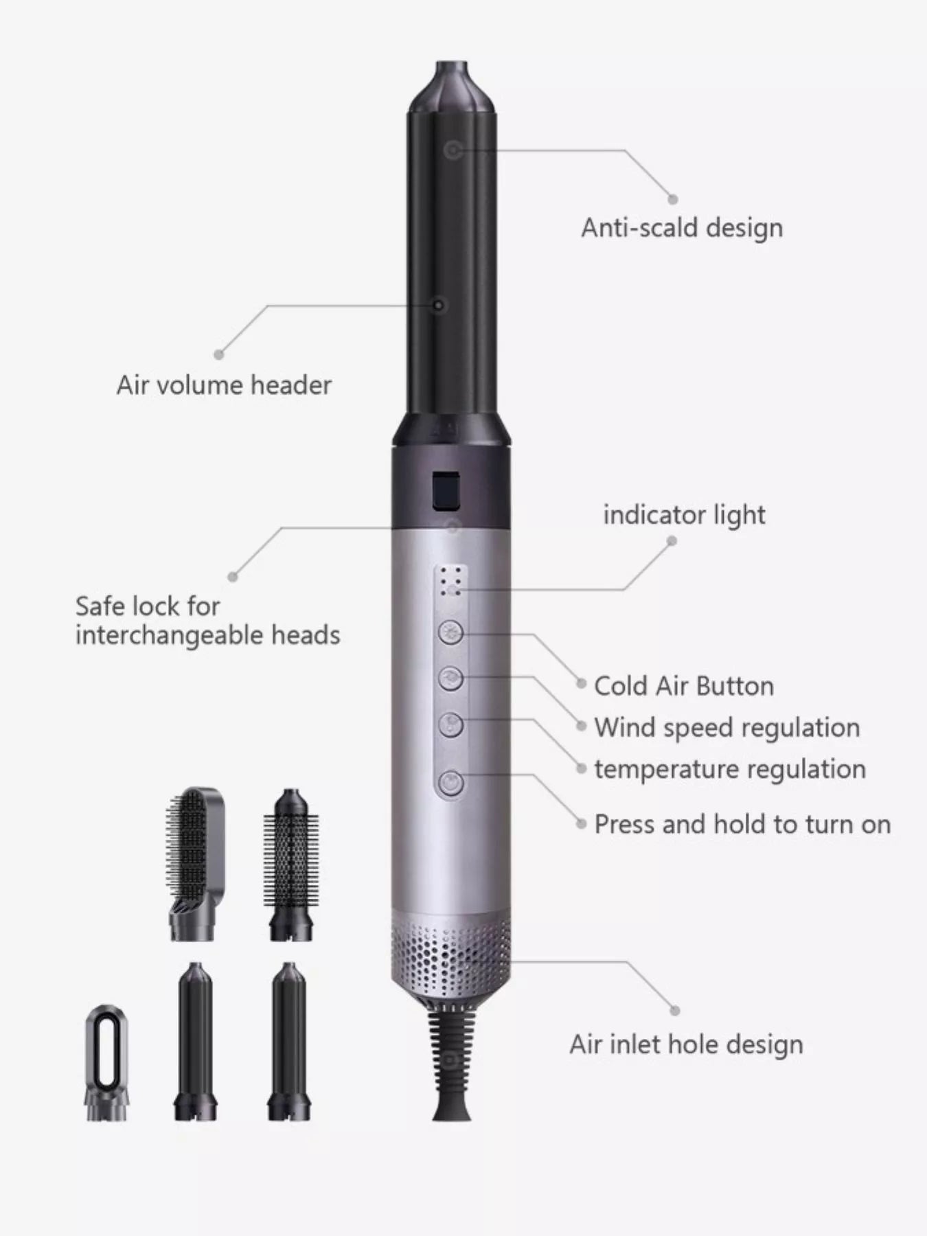 6-in-1 Interchangeable Head Curling Iron New Era Fashion LLc