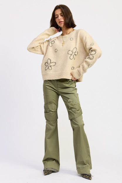 FLORAL WHIPSTITCH SWEATER Shop Style & More | Fresh Looks, Everyday Deals & Free Shipping