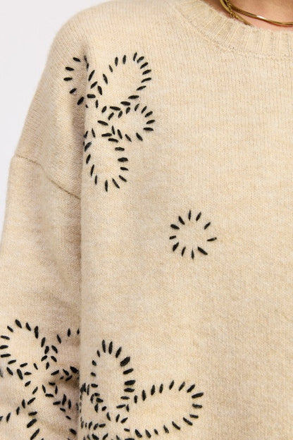 FLORAL WHIPSTITCH SWEATER Shop Style & More | Fresh Looks, Everyday Deals & Free Shipping