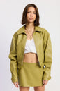 CROPPED JACKET WITH COLLAR AND ZIPPER See size chart under “more details” The Fashion Celestial