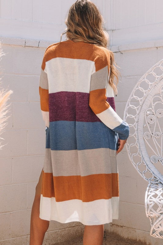 Multicolor Colorblock Open Front Knit Cardigan Shop Style & More | Fresh Looks, Everyday Deals & Free Shipping