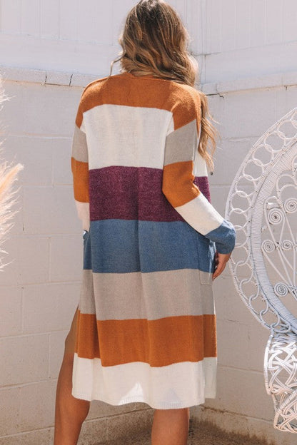 Multicolor Colorblock Open Front Knit Cardigan Shop Style & More | Fresh Looks, Everyday Deals & Free Shipping