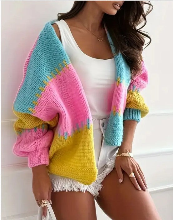 Women's Color-Block  Knit Cardigan Shop Style & More | Fresh Looks, Everyday Deals & Free Shipping